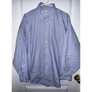 Brooks Brothers Original Long Sleeve Polo Mens 16.5 -34 Size: Large Blue Stripe